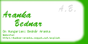 aranka bednar business card