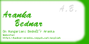 aranka bednar business card